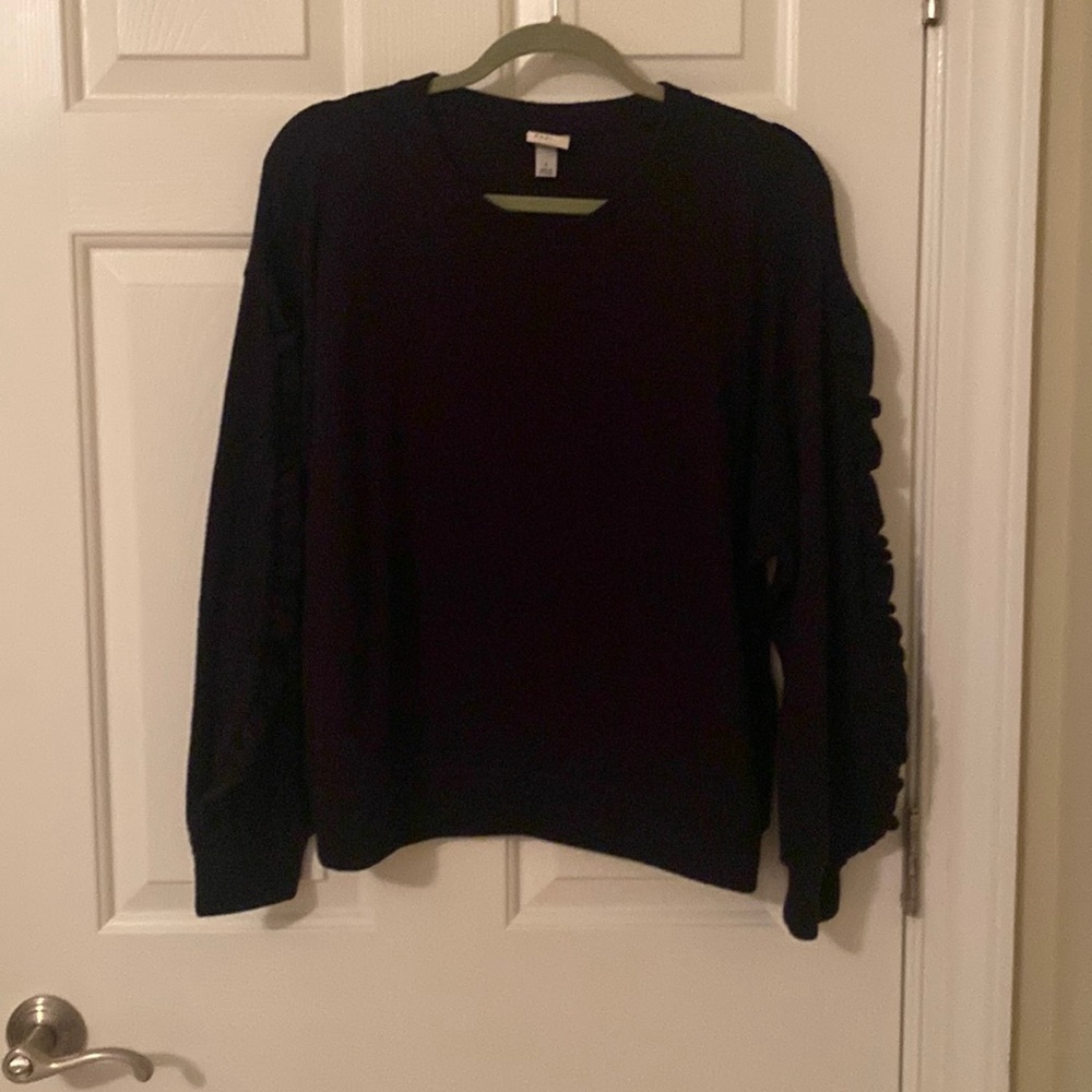 A New Day black sweater with ruffle sleeve